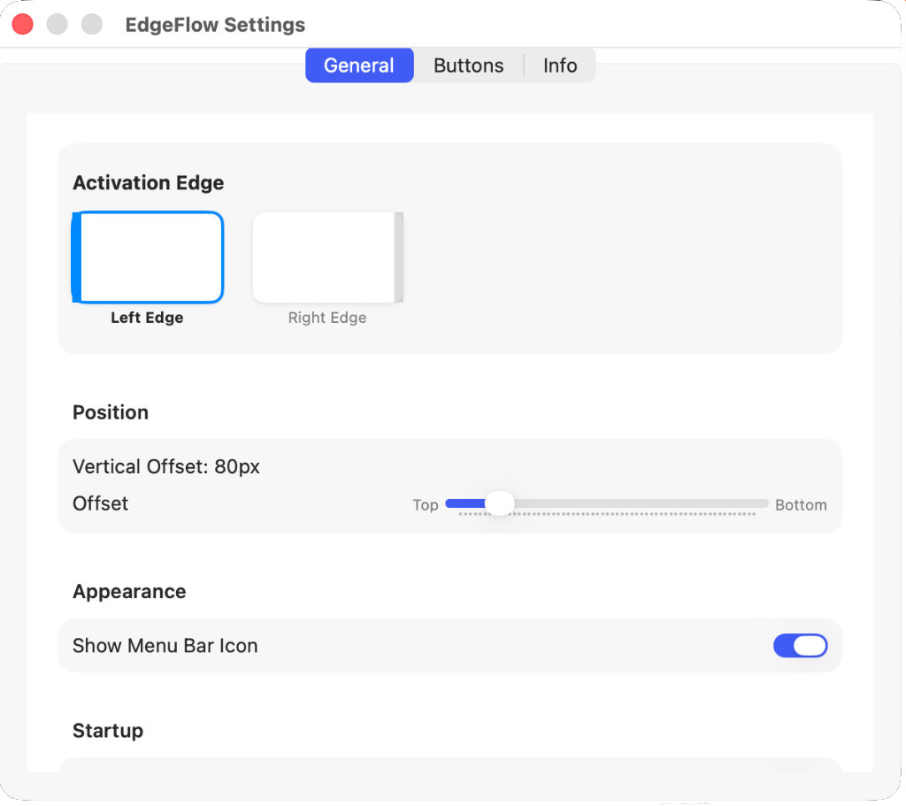 EdgeFlow Settings